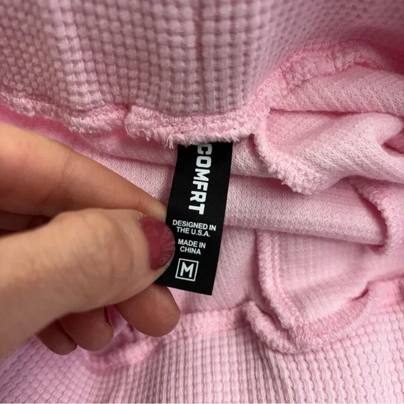 Comfrt Waffle Lounge Pant Cherry Blossom Pink - Picture 7 of 9